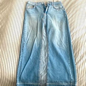 Zara Front Slit Denim Maxi Skirt | Size S